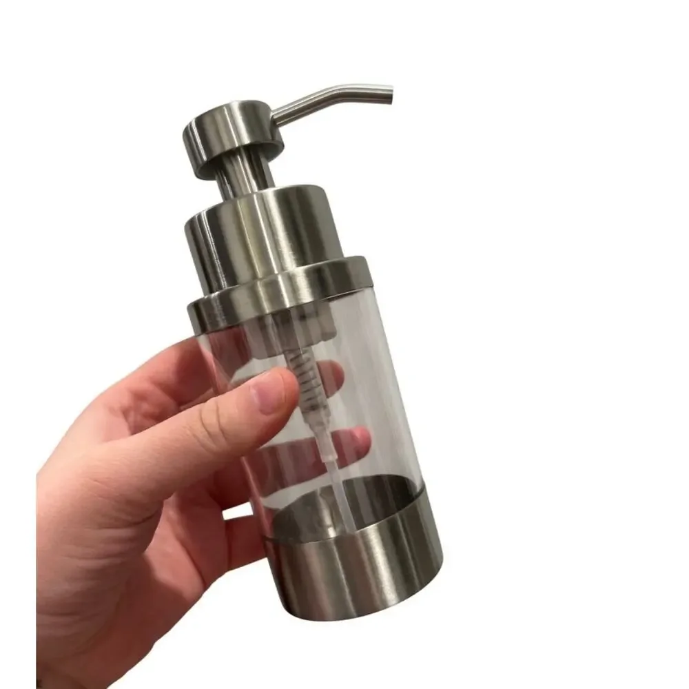 NEW in box foaming stainless steel/clear foaming soap dispenser